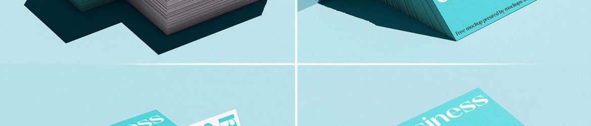 5 Free Hard Shadow Stacked Business Cards Mockups PSD Files