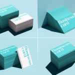 5 Free Hard Shadow Stacked Business Cards Mockups PSD Files
