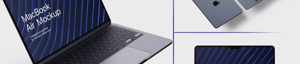 5 Free MacBook Air 2022 Mockup PSD sets