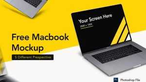 5 Free Macbook Mockup Set