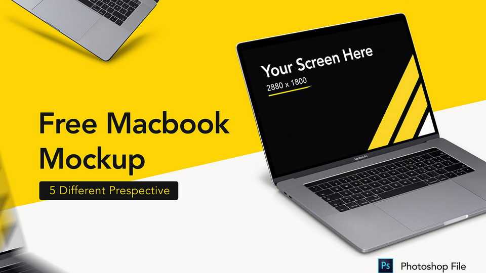 5 Free Macbook Mockup Set