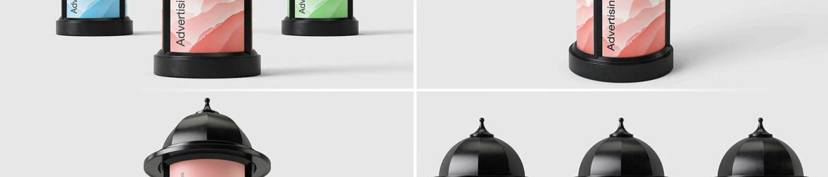 5 Free Morris Advertising Column Pillar Poster Mockup PSD Files