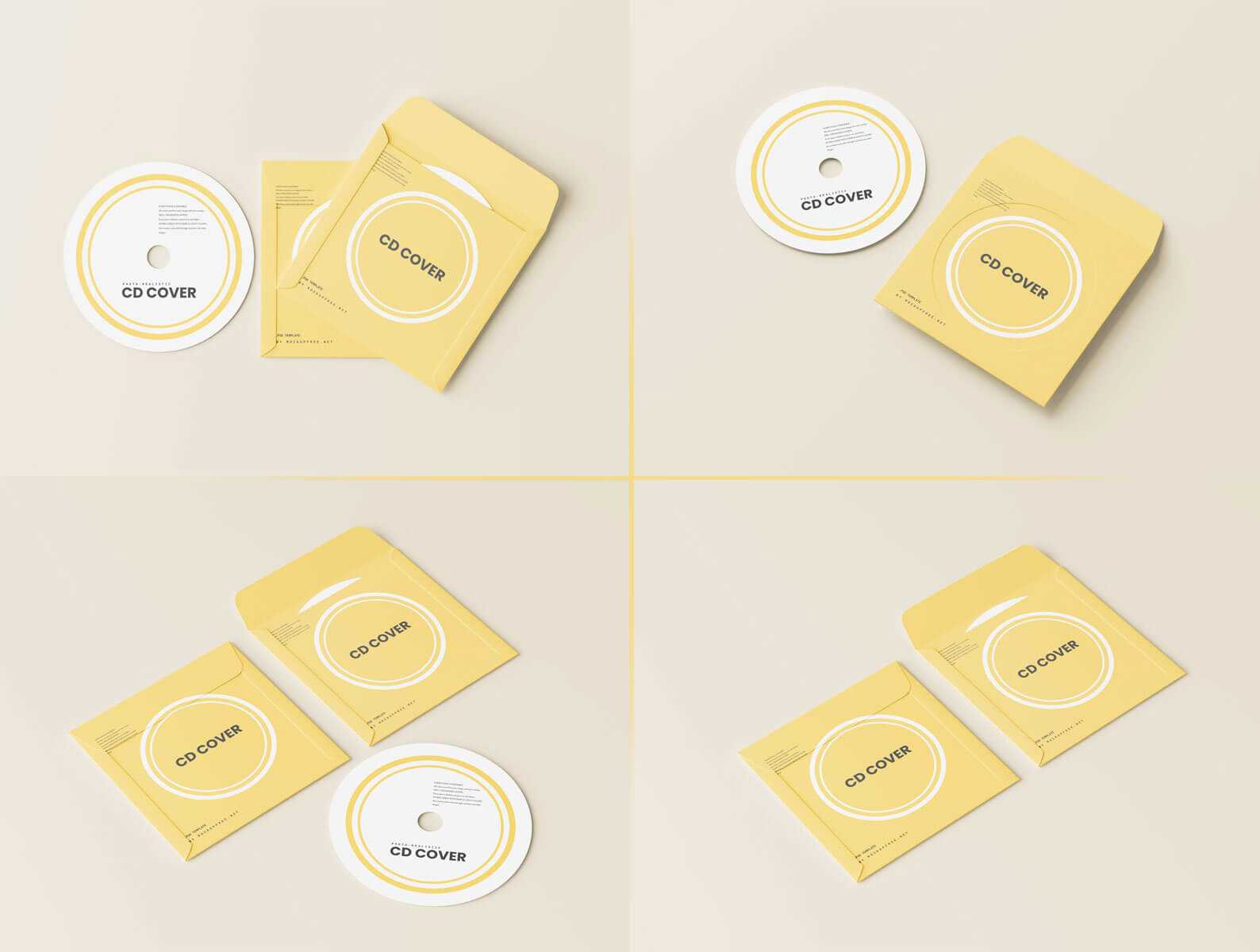5 Free Paper CD Cover and Disc Mockup PSD Files