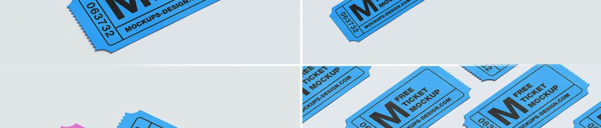 5 Free Paper Ticket / Coupon Mockup PSD Files