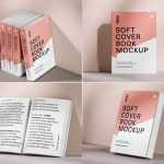 5 Free Paperback Thick Book Mockup PSD Files