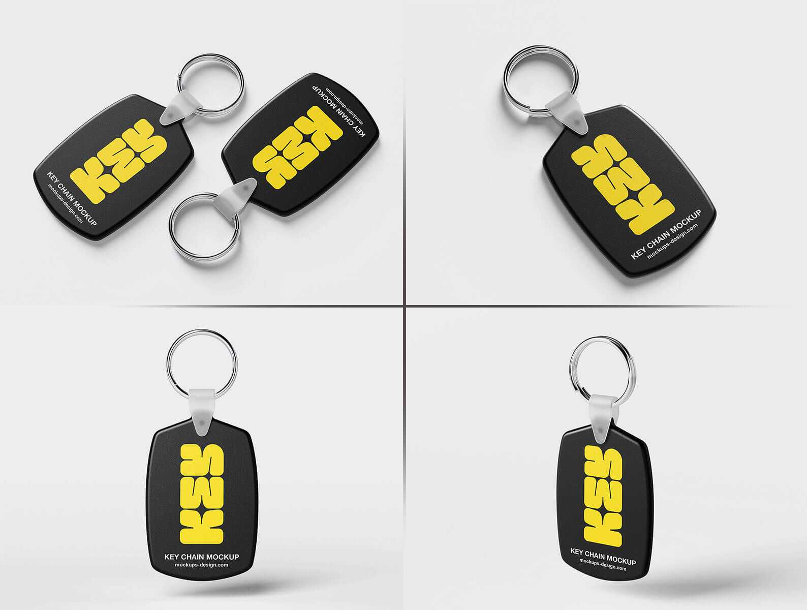 5 Free Plastic Keychain Mockups PSD Files