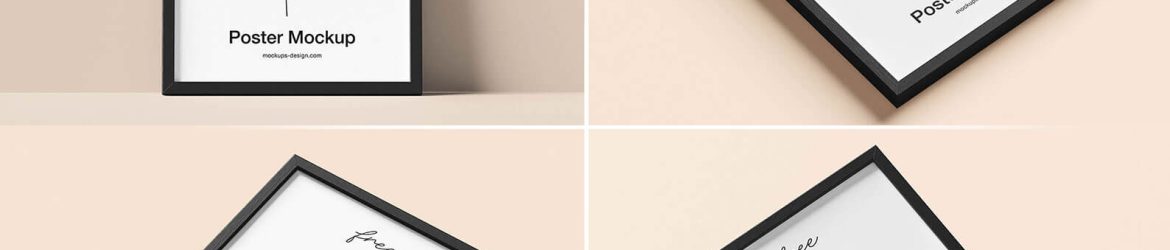 5 Free Poster Frame Mockups PSD