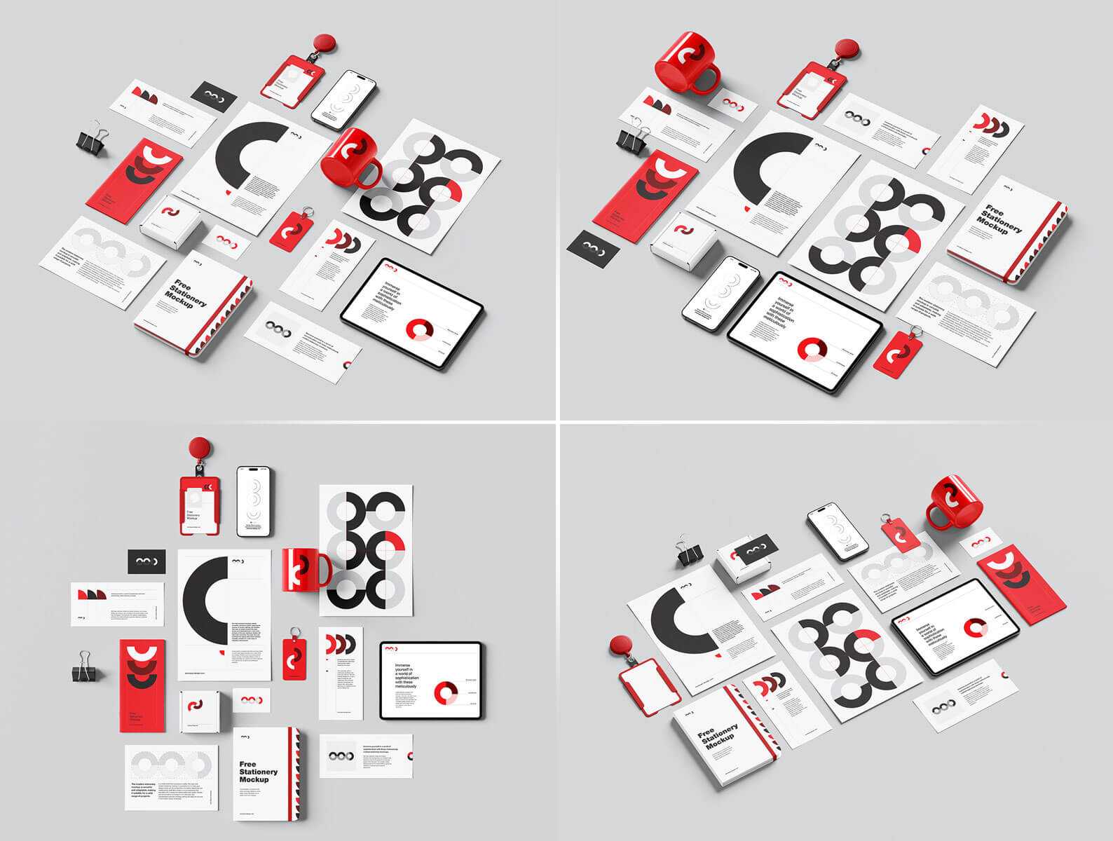 5 Free Premium Stationery & Office Supplies Mockup PSD Files