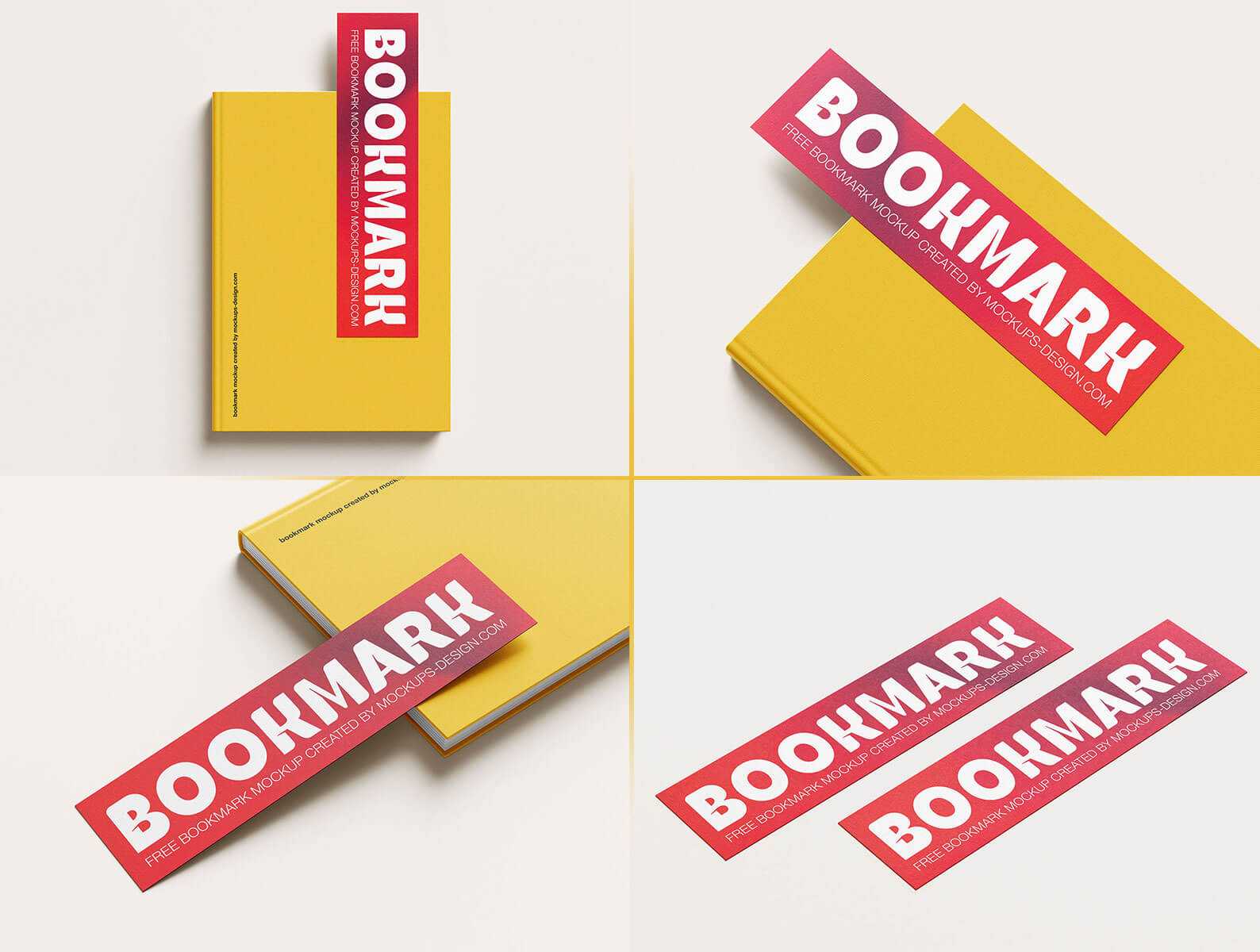 5 Free Rectangle Bookmark Card Mockup PSD Files
