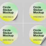 5 Free Round Sticker Mockup PSD Set - Free PSD Download 5 Free Round Sticker Mockup PSD Set