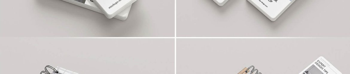5 Free Slim Vertical Spiral Brochure Book Mockup PSD Files