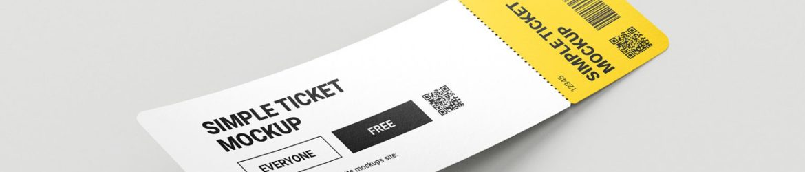 5 Free Ticket Mockups PSD set