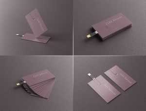 5 Free USB Flash Drive Business Card Mockup PSD Files