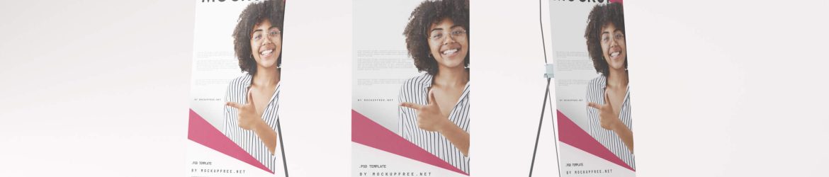 5 Free X-Stand Banner Standee Mockups PSD sets