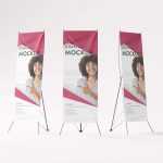 5 Free X-Stand Banner Standee Mockups PSD sets