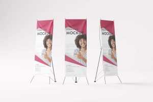 5 Free X-Stand Banner Standee Mockups PSD sets