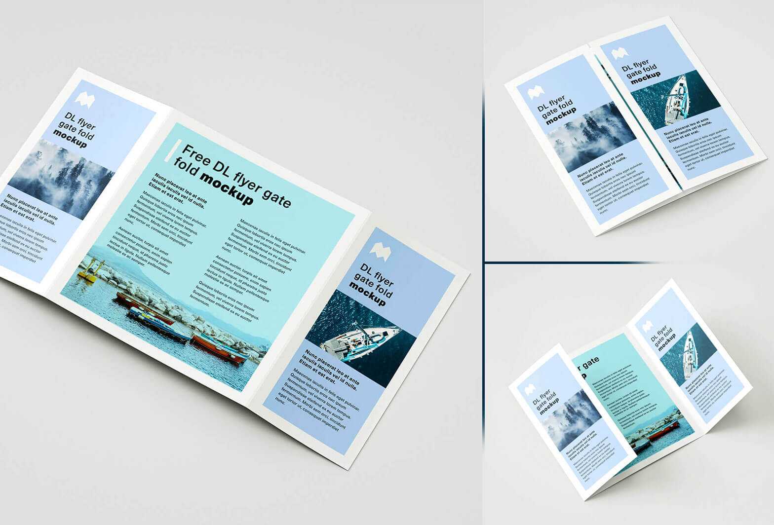 6 Free DL Gate Fold Brochure Mockup PSD Files