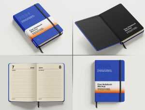 6 Free Luxury Diary / Personal Journal Mockups PSD set - Best Free Mockups