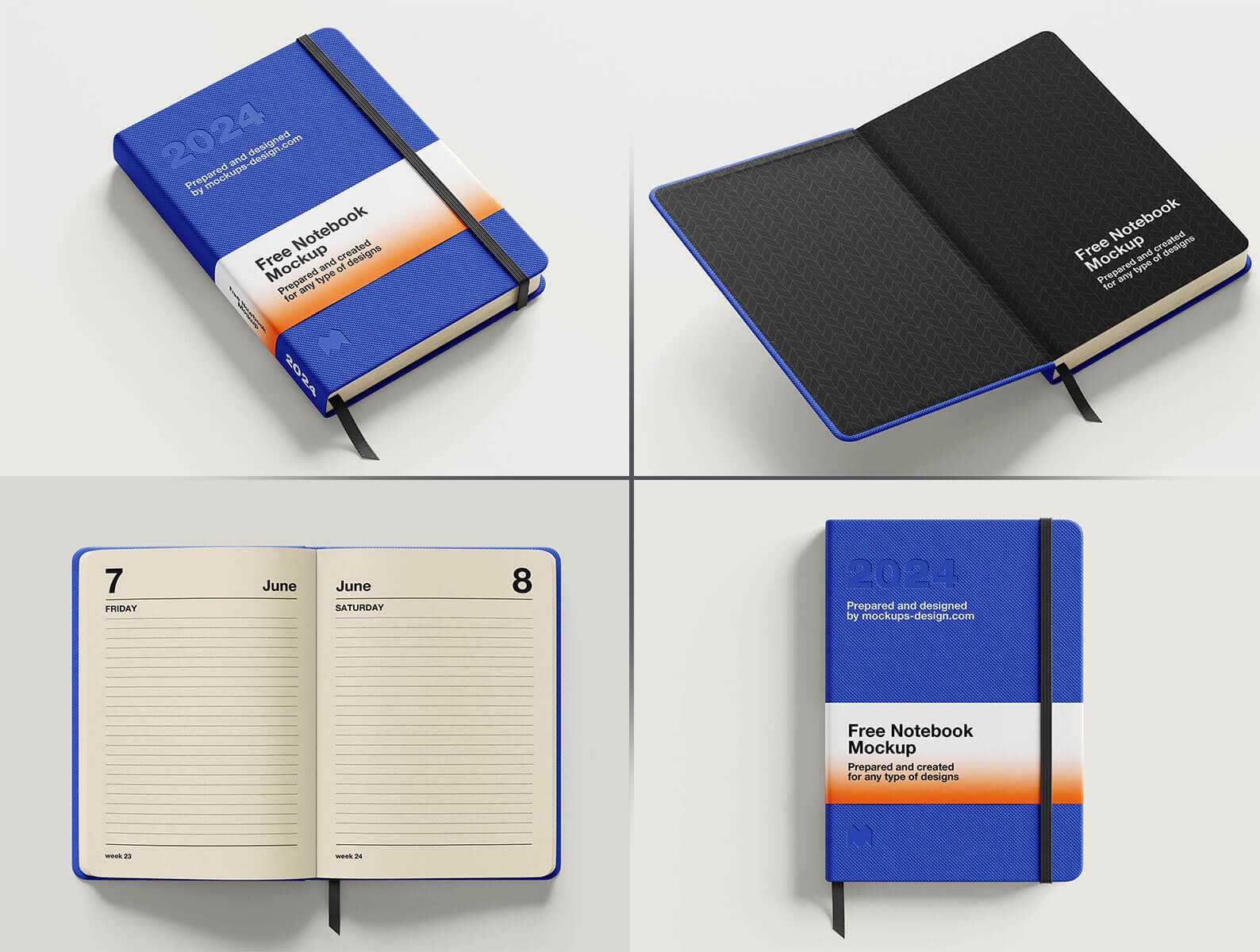 6 Free Luxury Diary / Personal Journal Mockups PSD set - Best Free Mockups