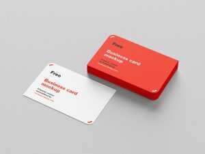6 Free Rounded Corners Business Card Mockup PSD set