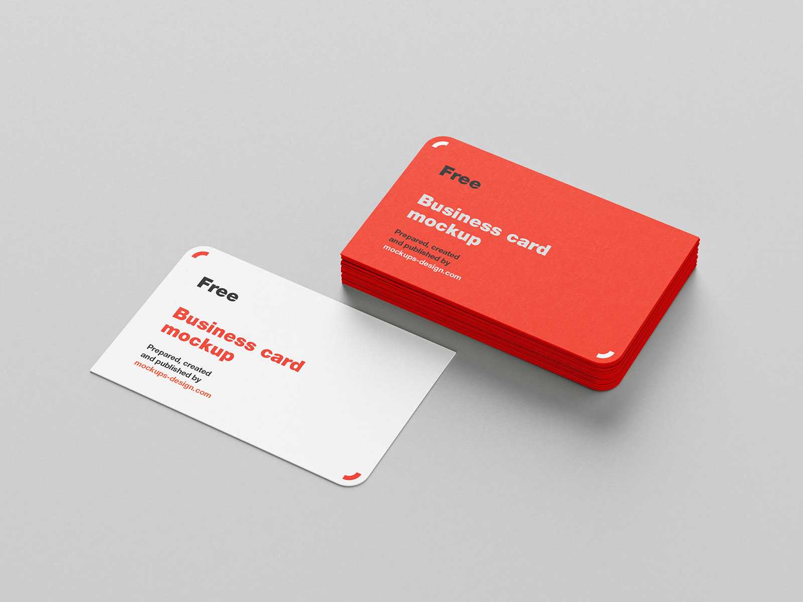 6 Free Rounded Corners Business Card Mockup PSD set