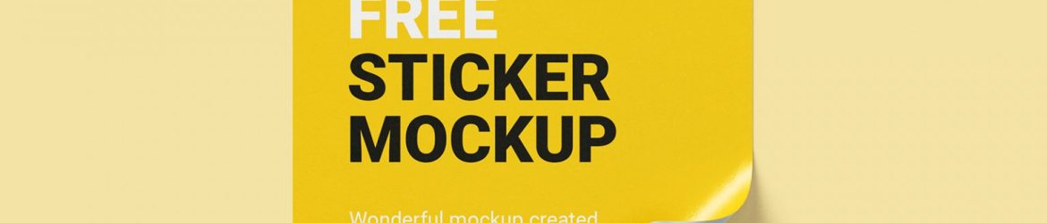 6 Free Square Sticker Mockup PSD set