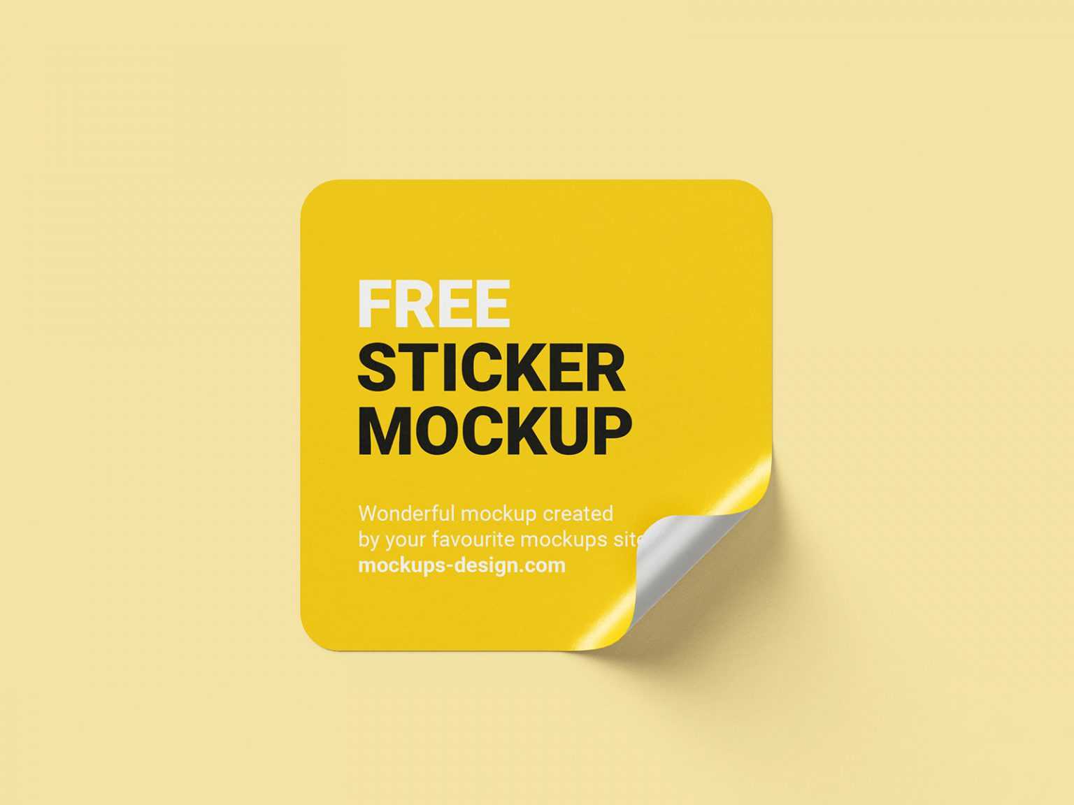 6 Free Square Sticker Mockup PSD set