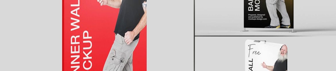 6 Free Vertical Standing Banner Mockups PSD Set 6 Free Vertical Standing Banner Mockups PSD Set