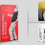 6 Free Vertical Standing Banner Mockups PSD Set