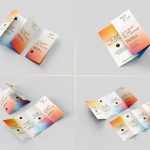 7 Free Quad Fold Brochure Mockup PSD set
