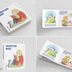 7 Free Softcover Square Children’s Book Mockup PSD Files