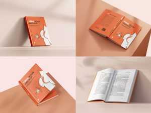 8 Free Hardcover A5 Book Mockup PSD sets
