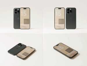 8 Free iPhone 15 Pro and Pro Max Mockups PSD files