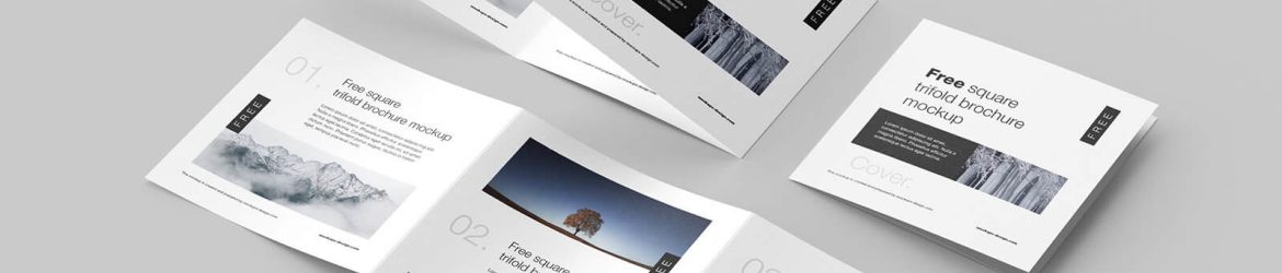 8 Free Square Tri-Fold Brochure Mockup PSD Files