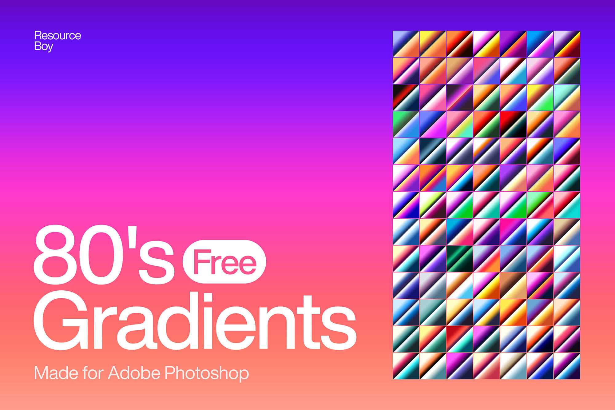 80s Chrome Free Photoshop Gradients .gdr file
