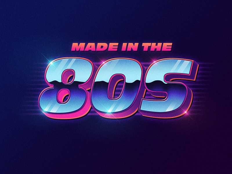 80s Style Text PSD Mockup