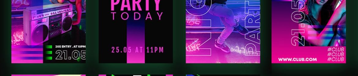 9 Free Party Instagram Stories PSD Template