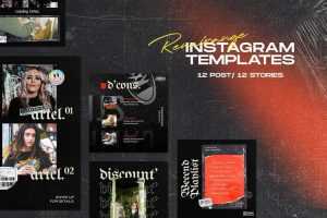 A Free Trending Plastic Wrapped and Paper Toned Instagram Post Design PSD Templates