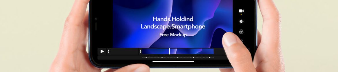 A Hand-Holding Landscape Smartphone Screen Mockup PSD