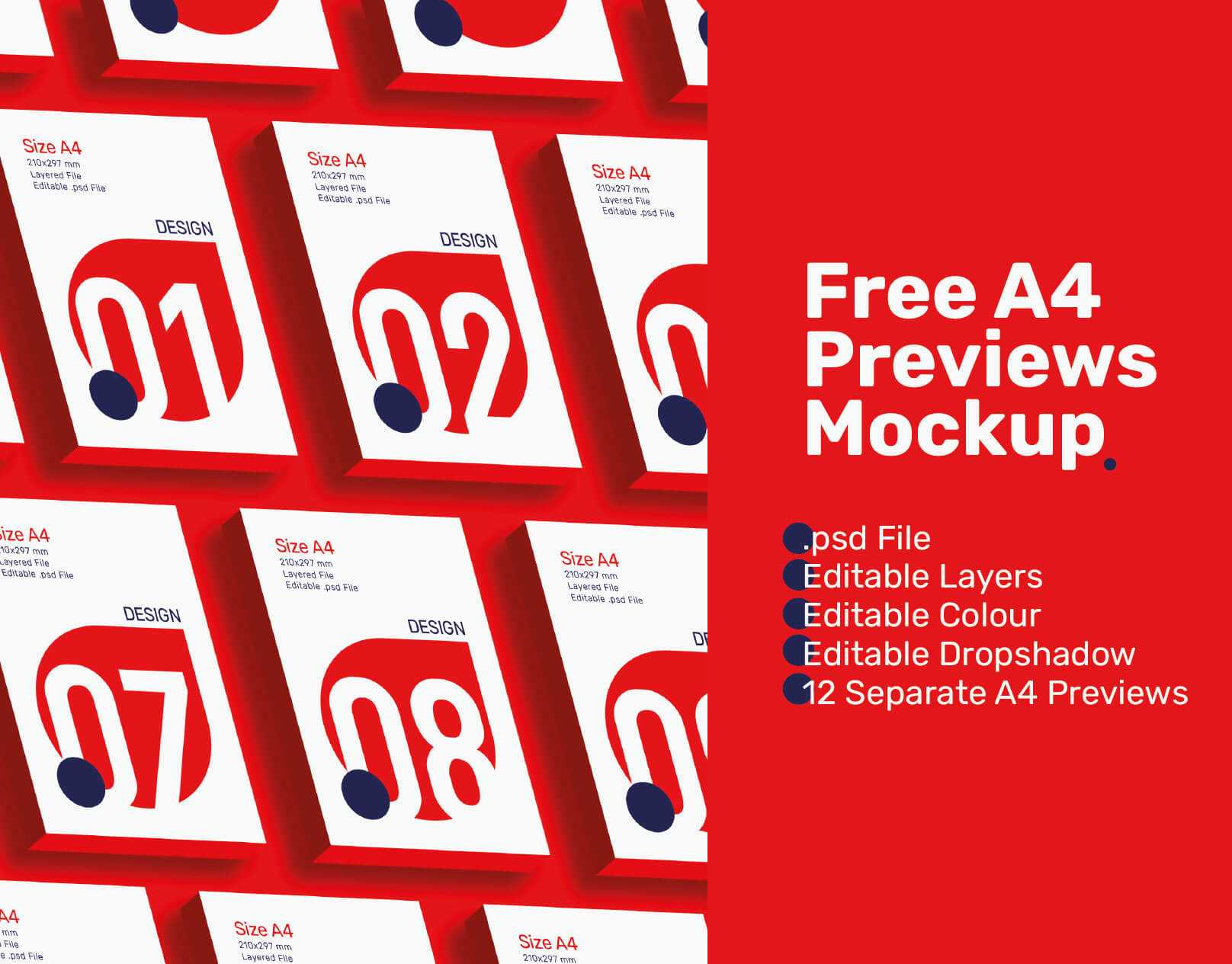 A4 Design Grid Mockup PSD