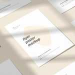 A4 Flyer Poster Mockup With Shadow Overlay