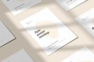 A4 Flyer Poster Mockup With Shadow Overlay