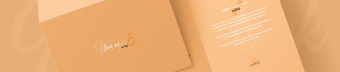 A5 Folded Invitation Card Mockup