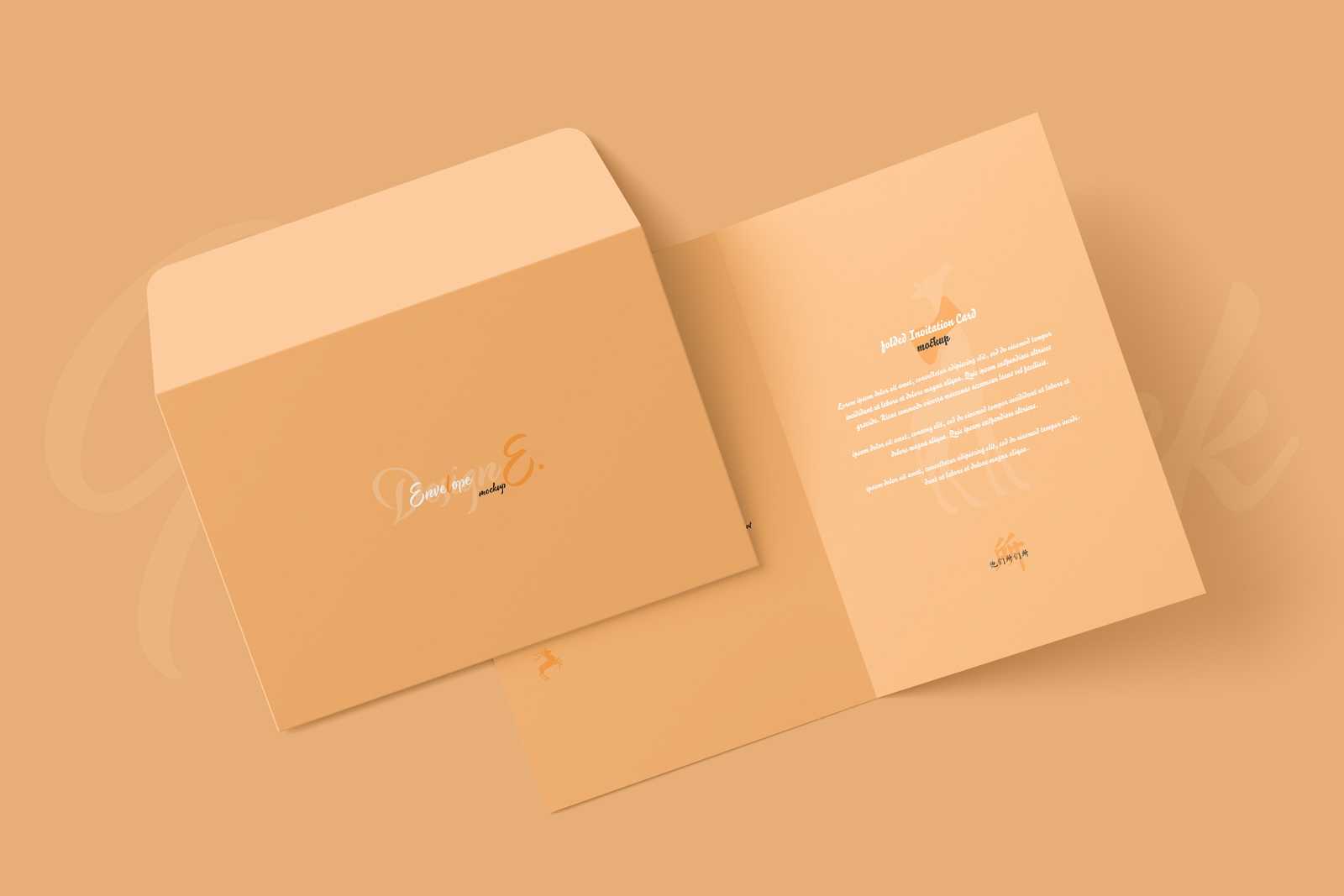 A5 Folded Invitation Card Mockup