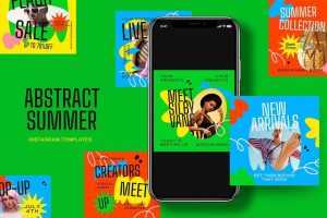 Abstract Modern Free Instagram Post Design PSD Templates