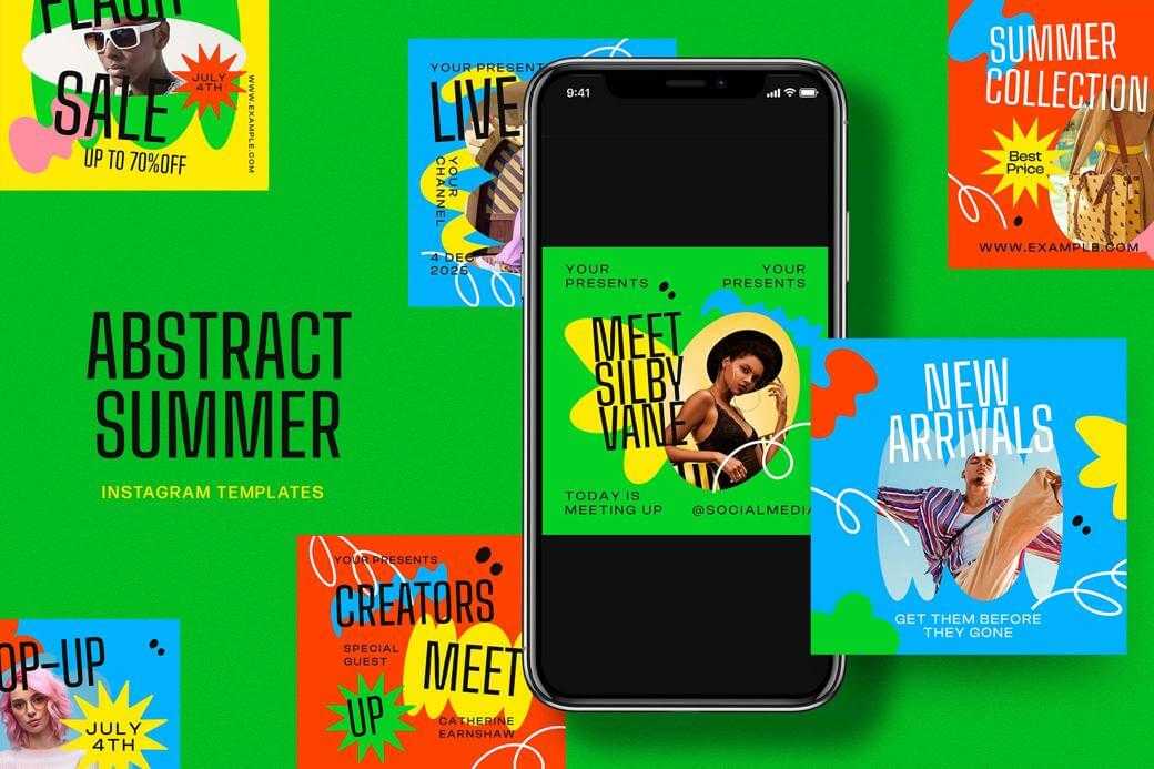 Abstract Modern Free Instagram Post Design PSD Templates