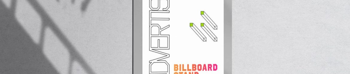 ACP Sheet Display Stand Sign Board Mockup Free PSD