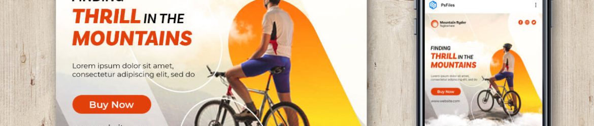 Adventure MTB Cycle Store Social Media Post Design PSD Template free