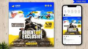 Adventure Tour Package Free Travel Social Media Post Design PSD Template