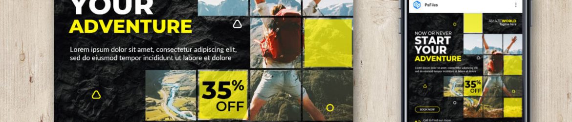 Adventure Trip Free Travel Social Media Post Design PSD Template